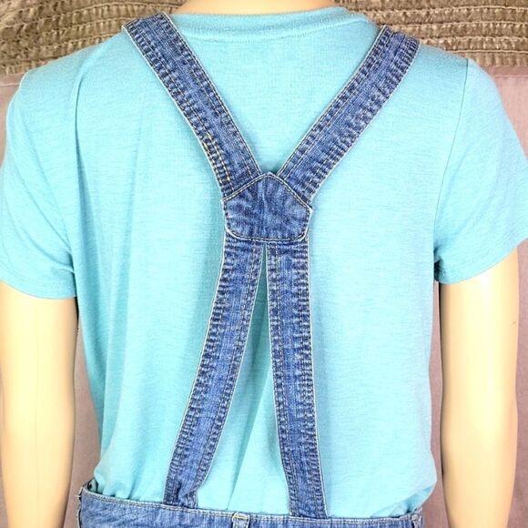 BLUE SPICE Blue Jean Shorts‎ Overalls Size Large - Picture 5 of 8